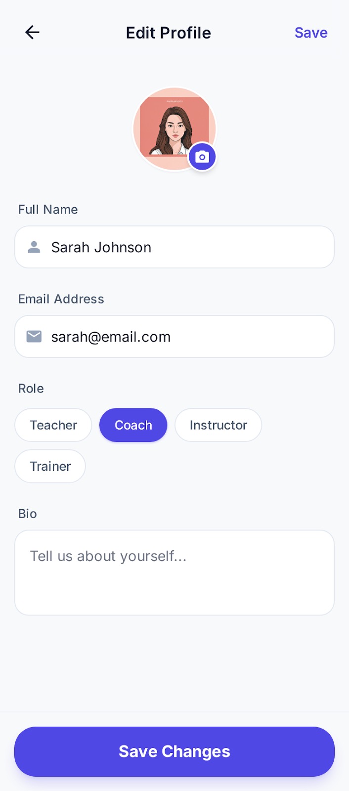 Edit profile