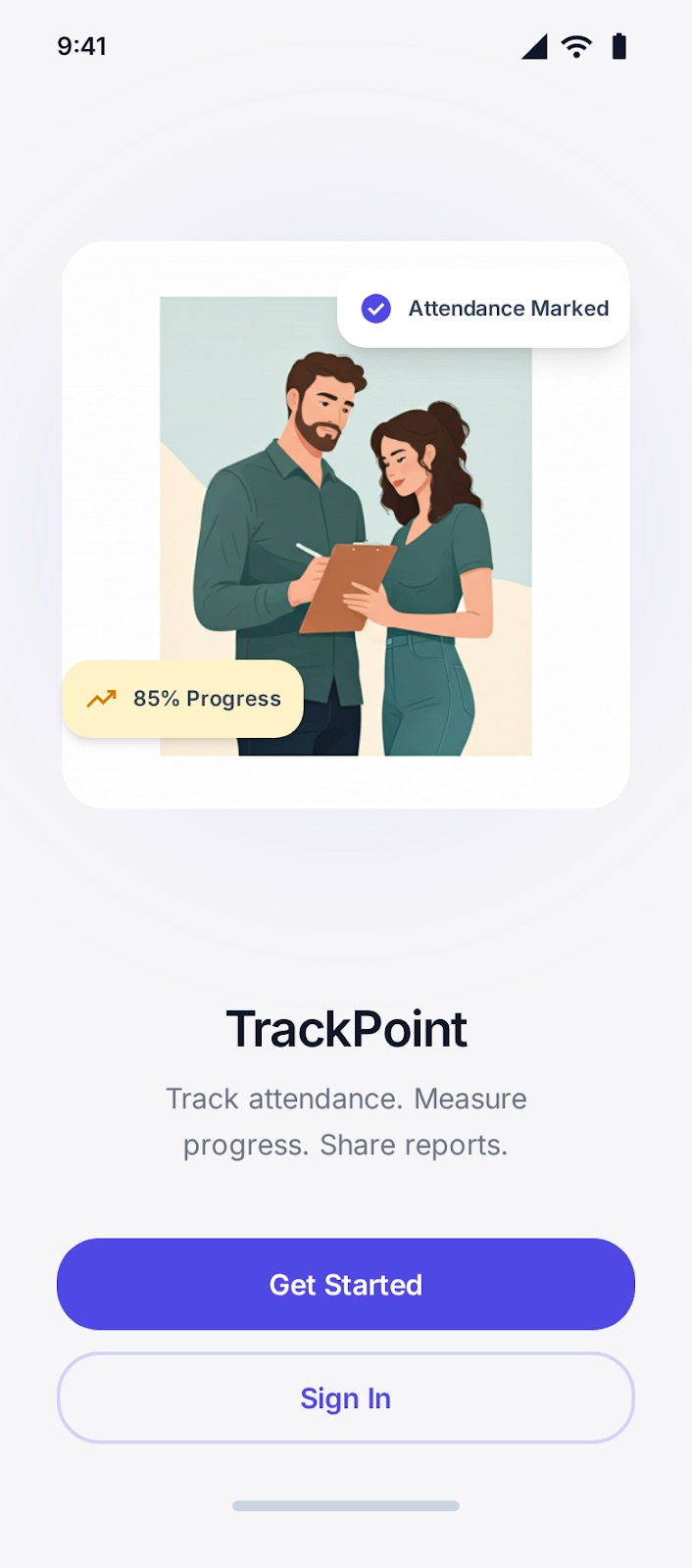 Welcome screen